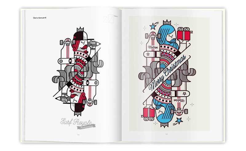 Muchas obras de diseño gráfico vectorial con el libro de Flat Illustration