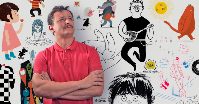 La conferencia de Puño explicando como empezar tu carrera de ilustrador