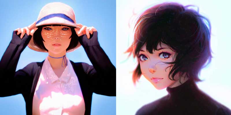 Las hermosas figuras femeininas y retratros de Ilya Kuvshinov